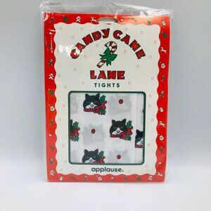 Applause Candy Cane Lane Holiday Tights White One Size 5'-5'-10" 90-165lbs